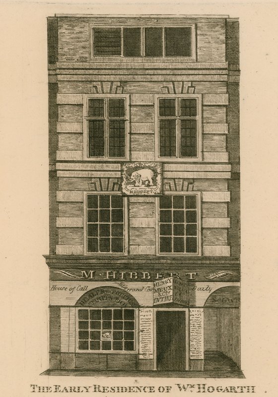 La première résidence de William Hogarth, Fenchurch Street, Londres - English School