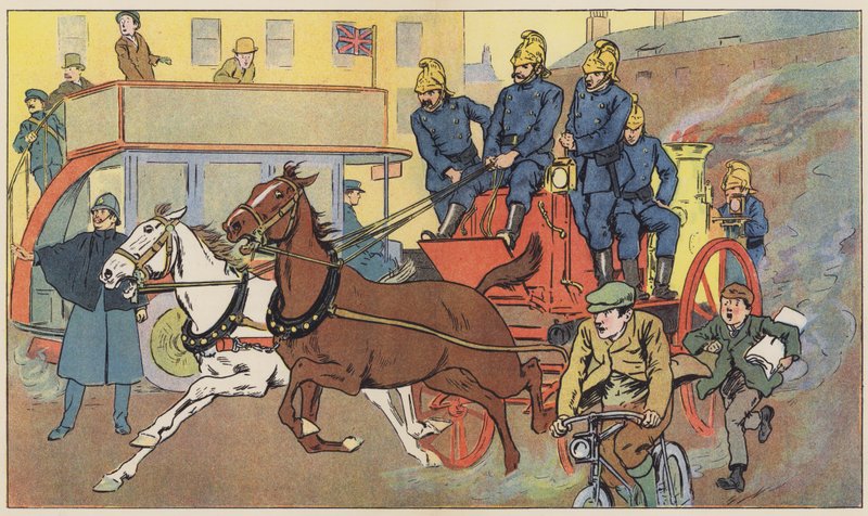 Le camion de pompiers fonçant au secours - English School