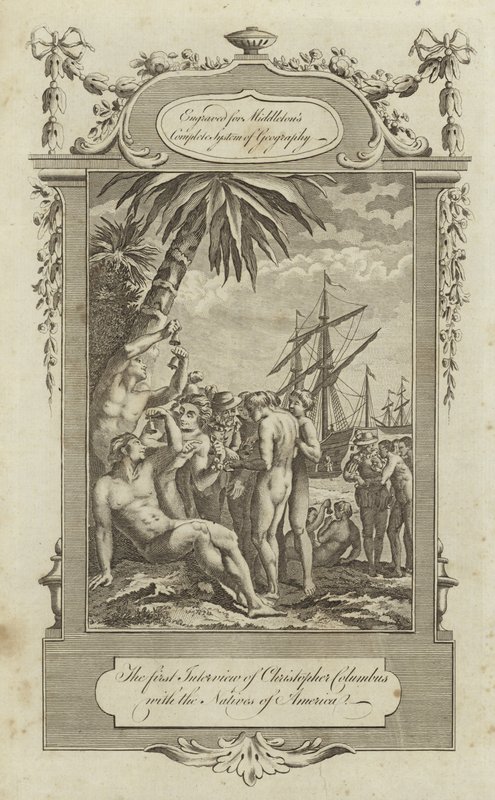 La première rencontre de Christophe Colomb avec les indigènes d