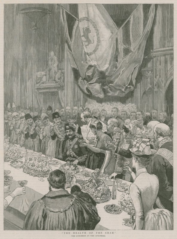 La santé du Shah; Le déjeuner à Guildhall, Londres - English School