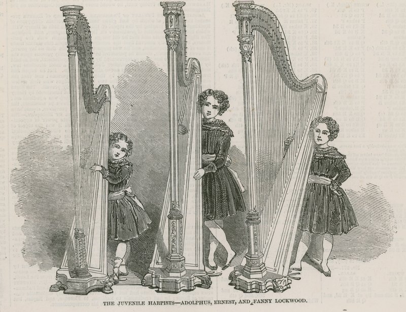 Les jeunes harpistes - Adolphus, Ernest et Fanny Lockwood - English School