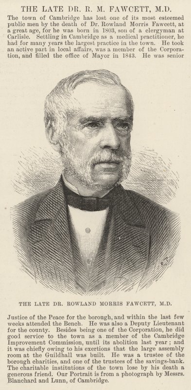 Feu Dr Rowland Morris Fawcett, MD (gravure) - English School