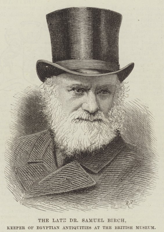 Feu Dr Samuel Birch, conservateur des antiquités égyptiennes au British Museum (gravure) - English School