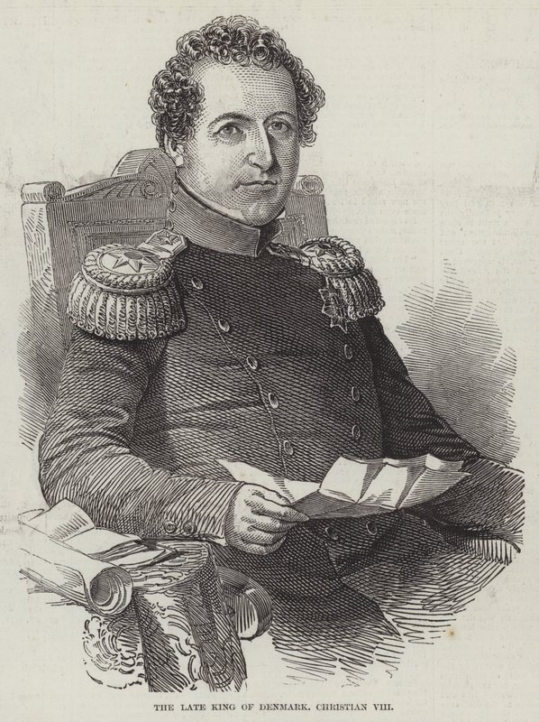 Feu le roi de Danemark, Christian VIII (gravure) - English School