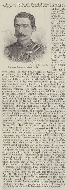 Feu Lieutenant-Colonel Battye (gravure) - English School