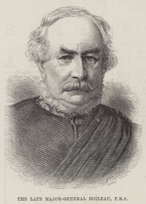 Feu Major-Général Boileau, FRS (gravure) - English School