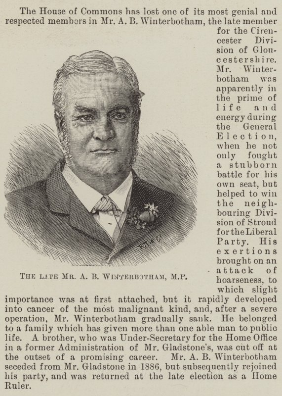 Feu M. A B Winterbotham, MP - English School