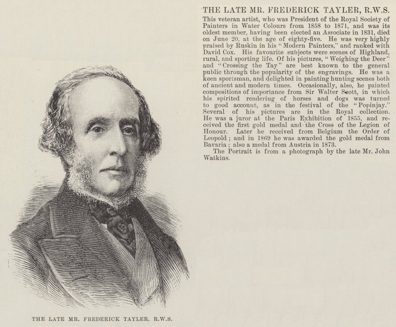 Le défunt M. Frederick Tayler, RWS - English School
