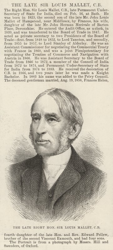 Feu le très honorable Sir Louis Mallet, CB - English School