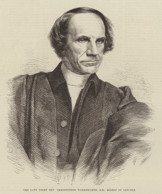 Feu le très révérend Christopher Wordsworth, DD, évêque de Lincoln (gravure) - English School