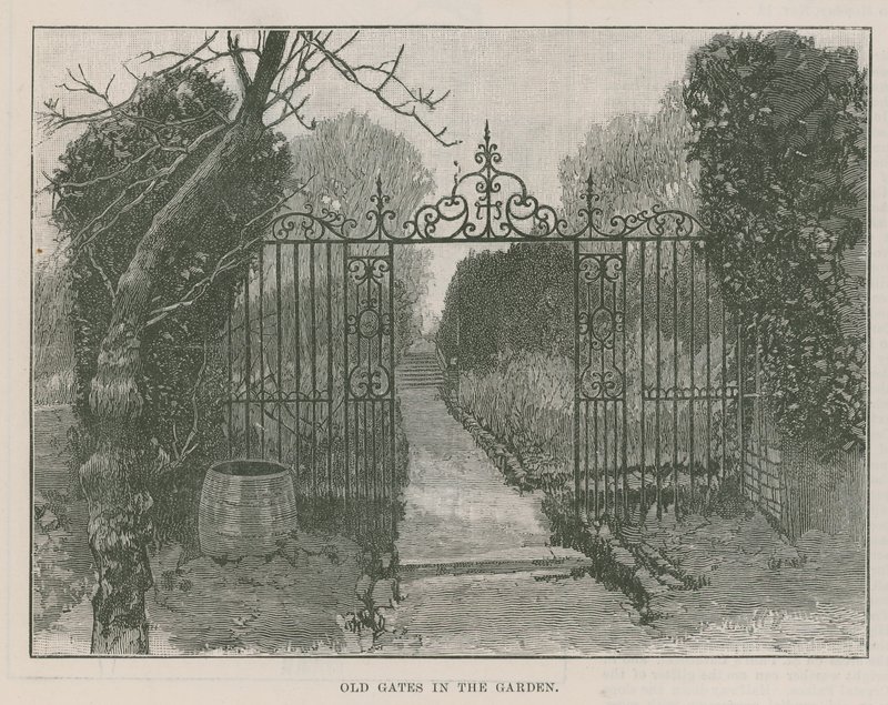 Le nouveau parc public à Highgate : anciennes portes dans le jardin - English School
