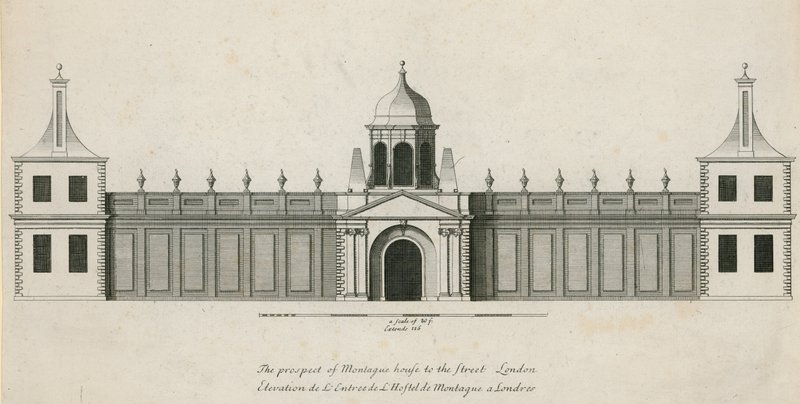 La Perspective de Montague House vers la rue, Londres - English School