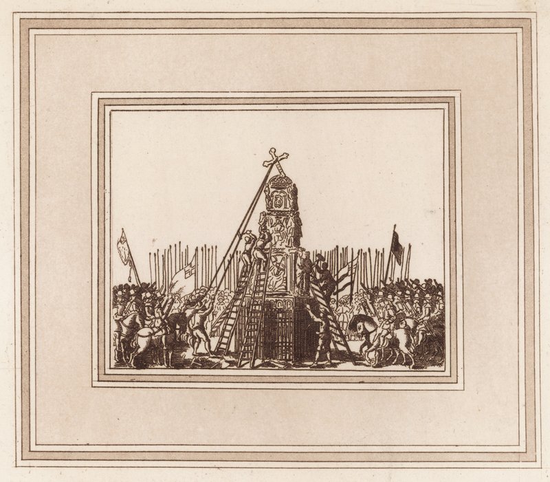 Démolition de la croix de Cheapside le 2 mai 1643 - English School