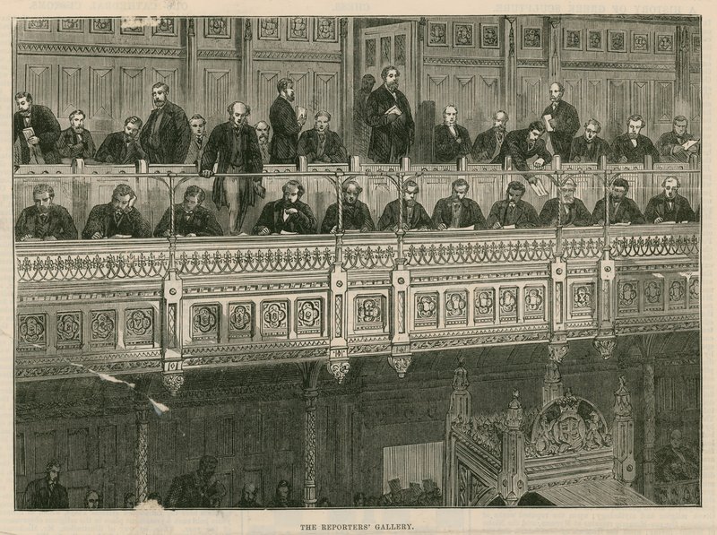 La galerie des reporters à la Chambre des communes - English School