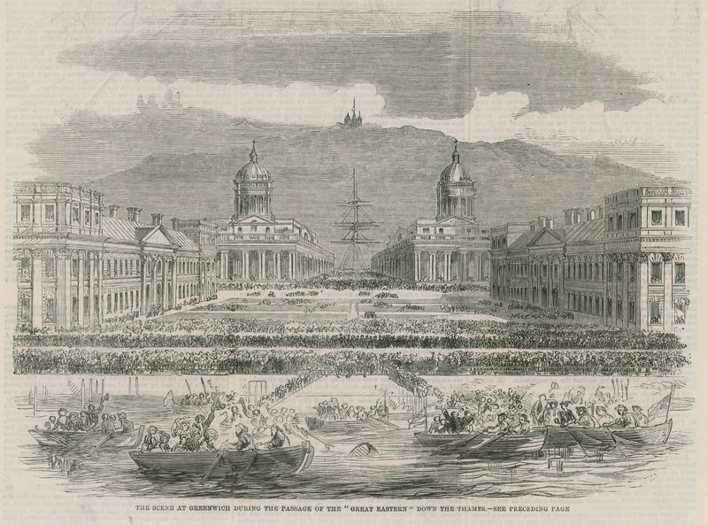 La scène à Greenwich lors du passage du Great Eastern - English School