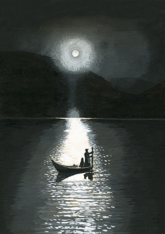 Le soleil une nuit de la Saint-Jean en Laponie - English School