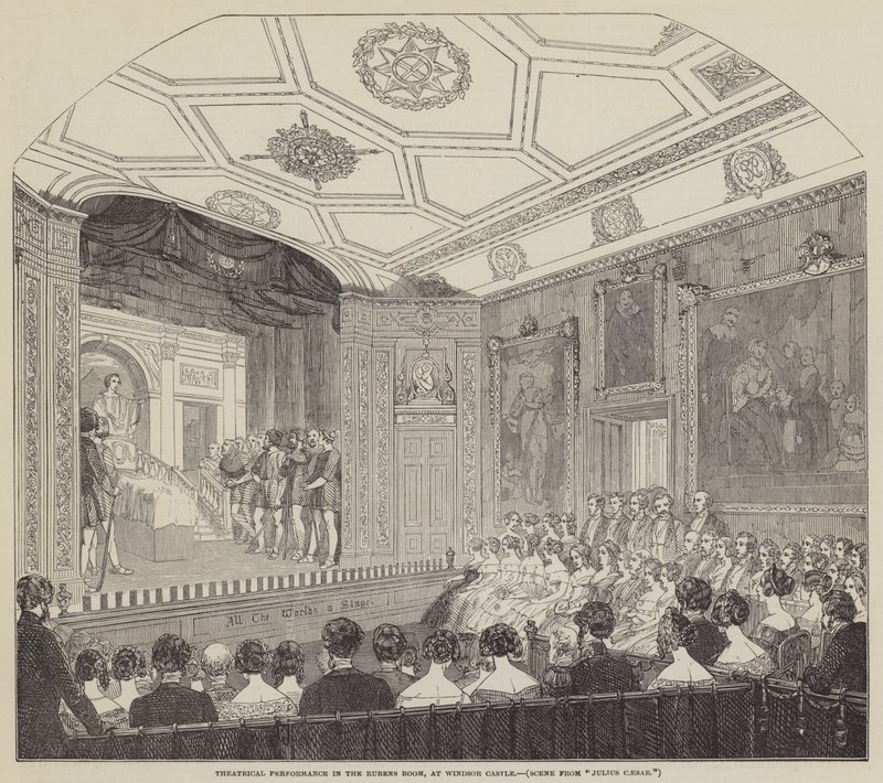 Représentation théâtrale dans la salle Rubens, au château de Windsor - English School