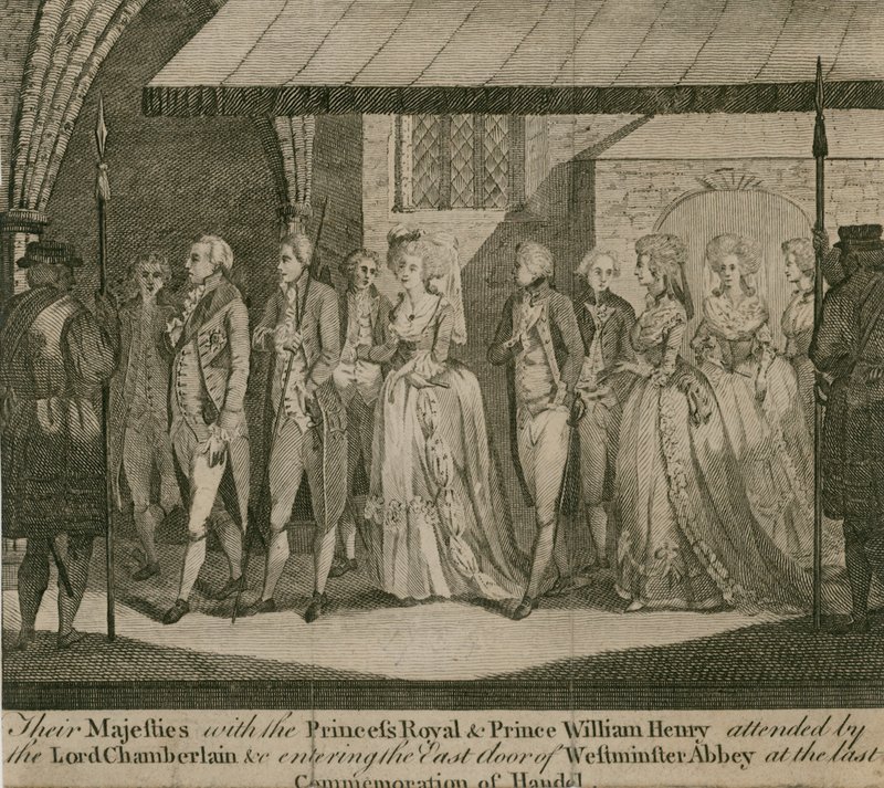 Leurs Majestés avec la princesse royale et le prince William Henry - English School