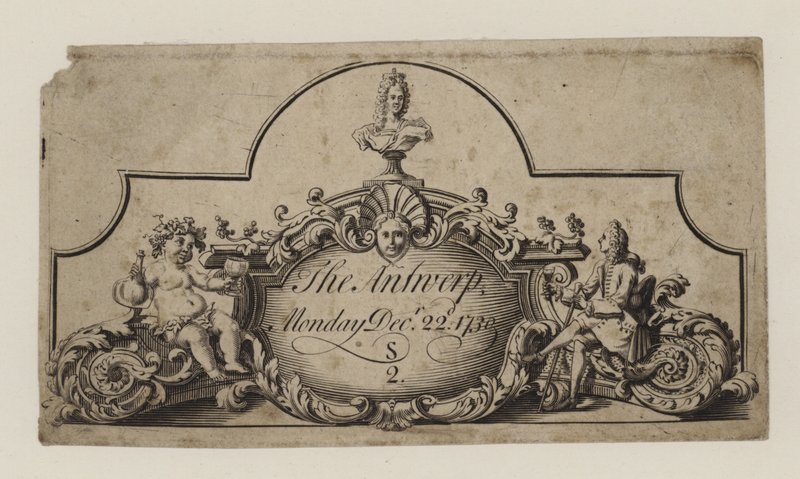 Billet pour Anvers, 22 décembre 1730 - English School