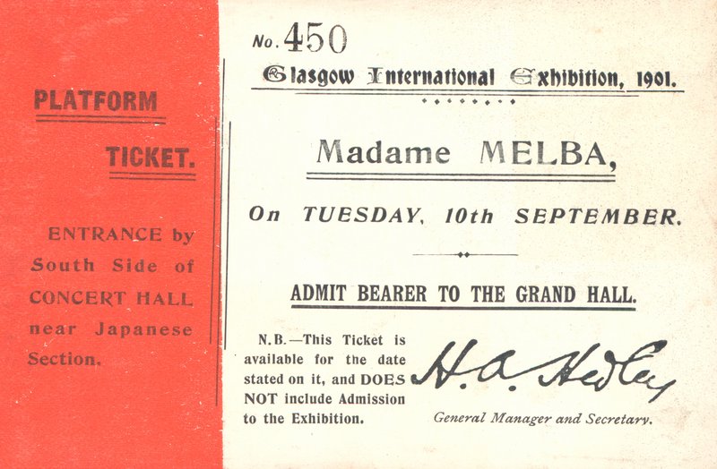 Billet pour entendre Nellie Melba à l