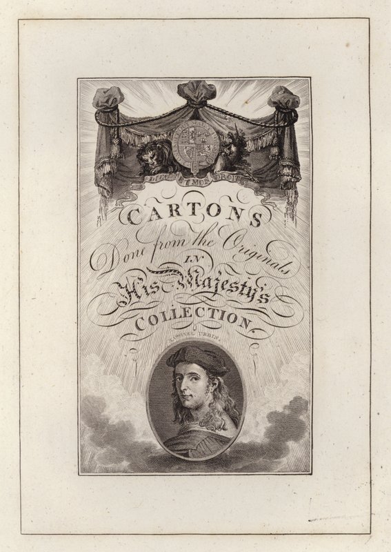 Page de titre pour Cartons faits à partir des originaux dans la collection de Sa Majesté (gravure) - English School