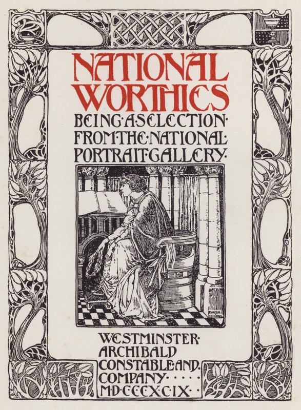 Illustration de la page de titre pour National Worthies, une sélection de la National Portrait Gallery - English School