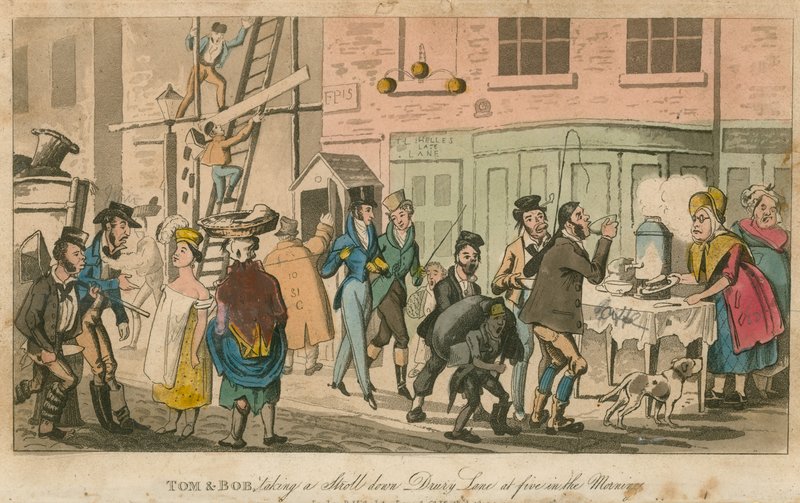 Tom et Bob se promenant dans Drury Lane à cinq heures du matin - English School