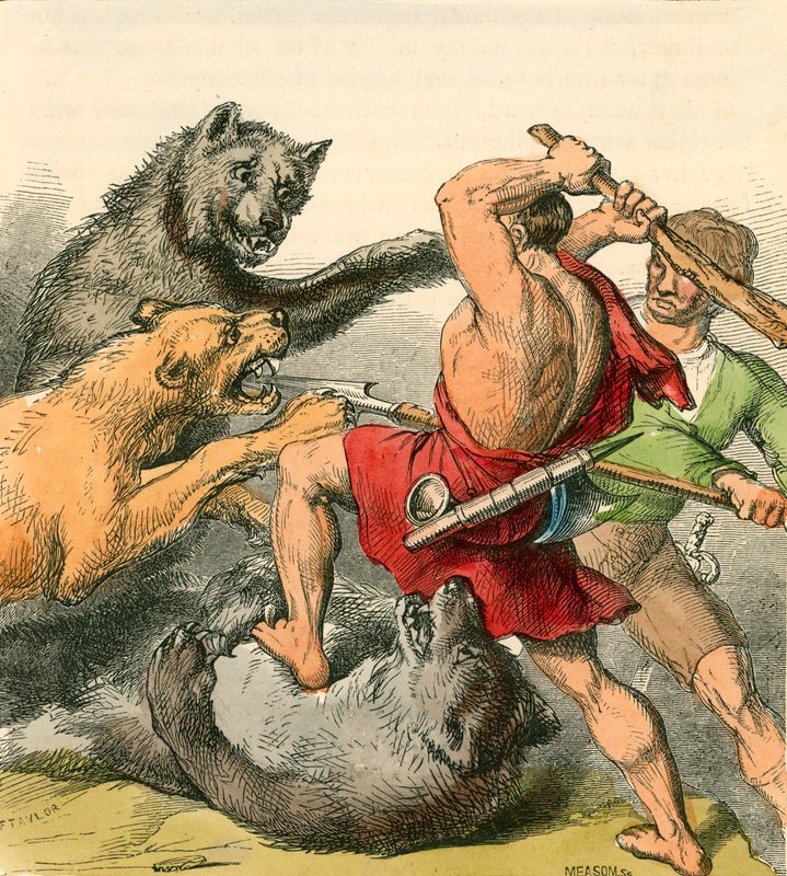 Tom et le Tinker tuant les ours et les lions - English School