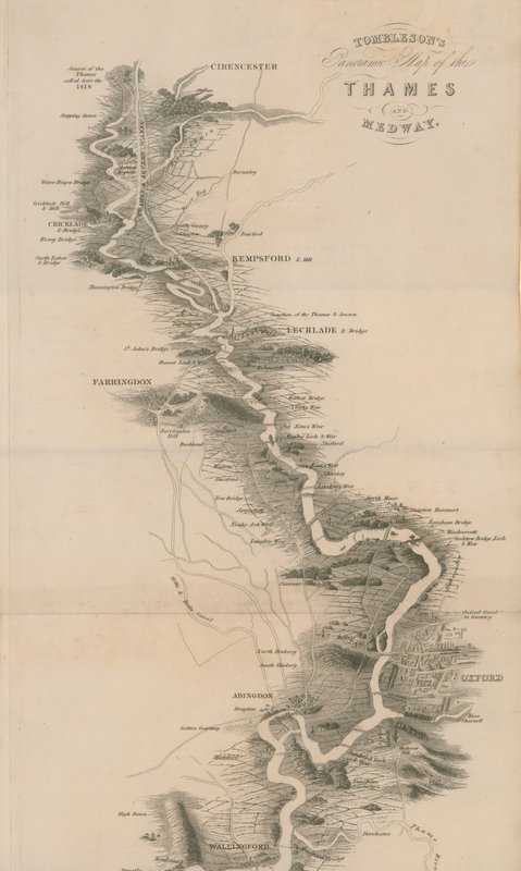 Carte panoramique de Tombleson de la Tamise et de la Medway - English School