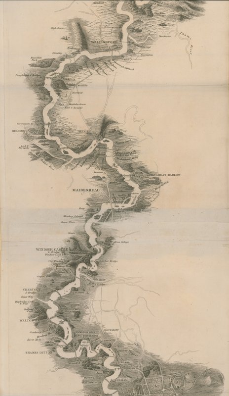 Carte panoramique de Tombleson de la Tamise et de la Medway - English School