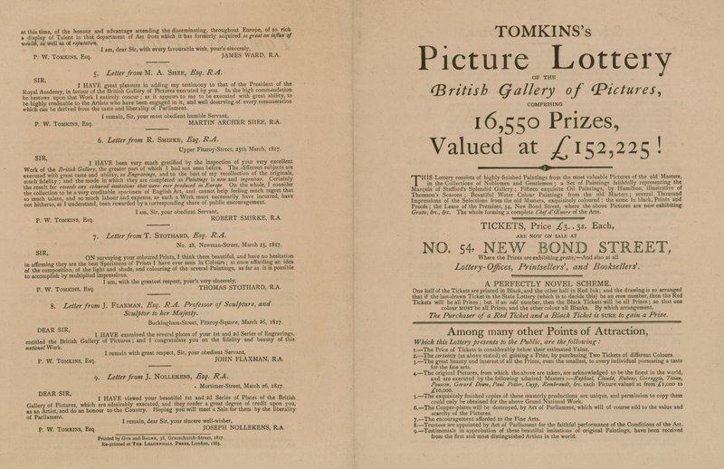 Tomkinss Picture Lottery de la British Gallery of Pictures - English School