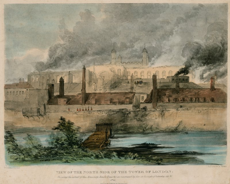 Incendie de la tour de Londres, 1841 - English School