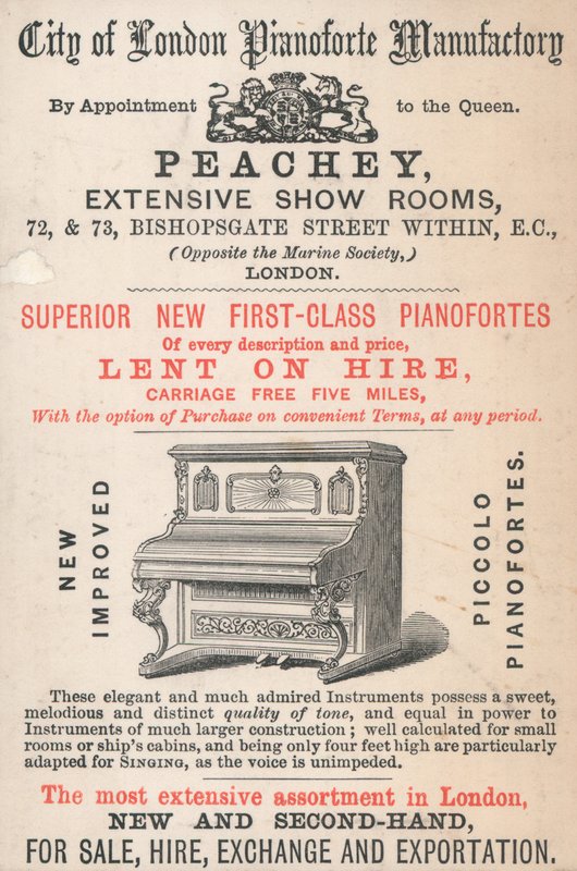 Carte de visite de Peachey - English School