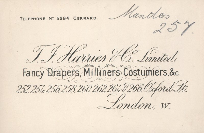 Carte de visite de T J Harries & Company Limited - English School