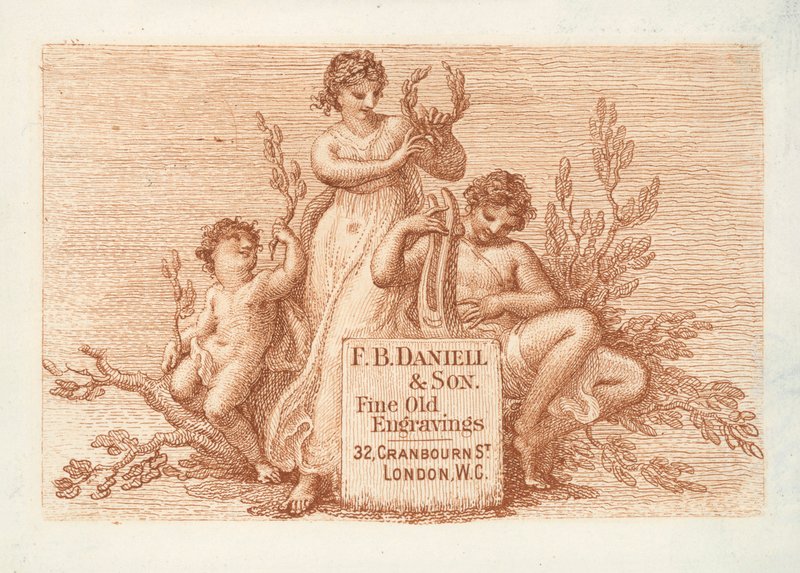 Carte de visite pour F B Daniell & Son, gravures anciennes fines, Londres - English School
