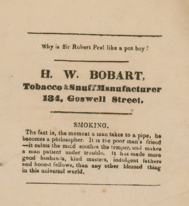 Carte de visite de H W Bobart - English School