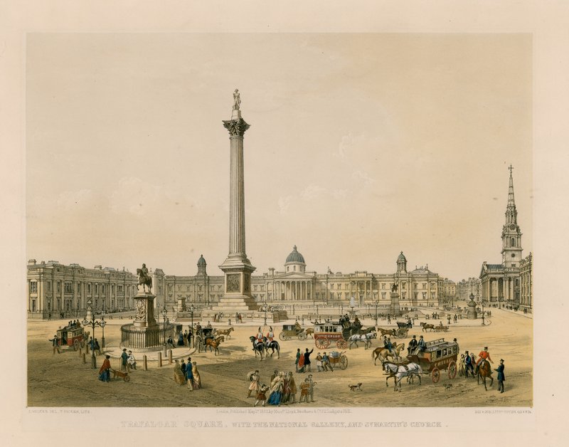 Trafalgar Square avec la National Gallery et l