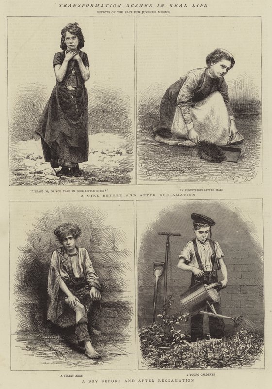 Scènes de transformation dans la vie réelle (gravure) - English School