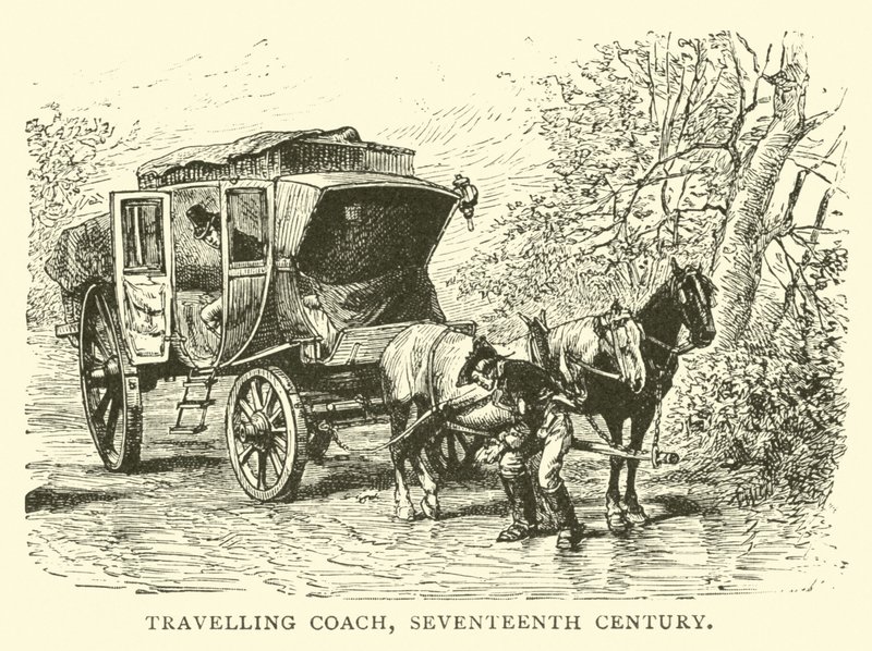 Coche de voyage, XVIIe siècle - English School