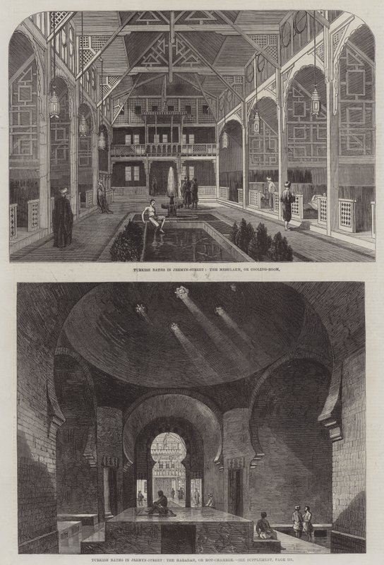 Bains Turcs dans Jermyn Street (gravure) - English School