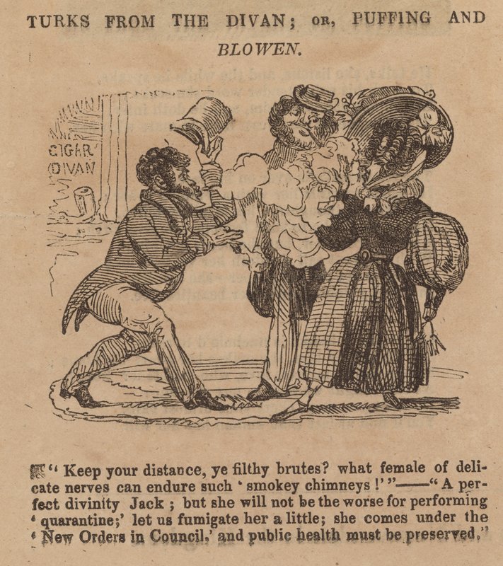 Turcs du Divan; ou, Puffing and Blowen; dessin humoristique - English School