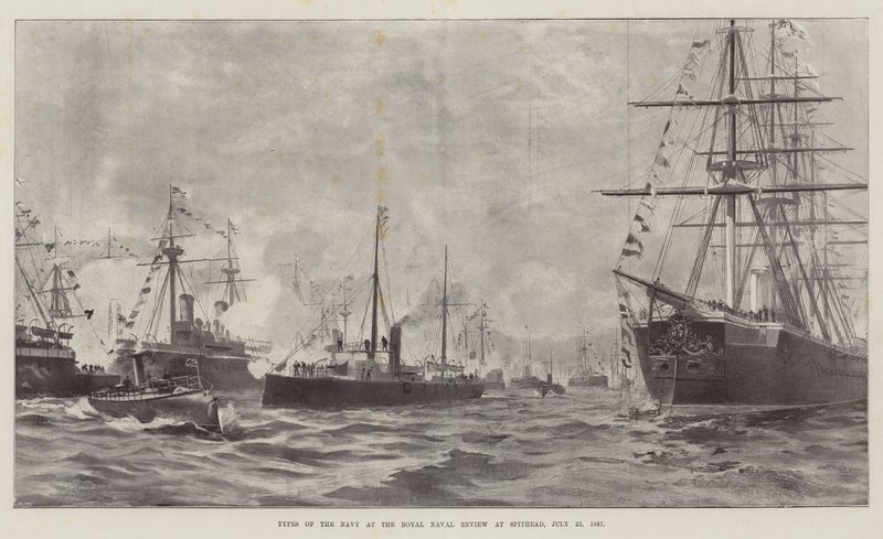 Types de la marine à la revue navale royale à Spithead, 23 juillet 1887 - English School