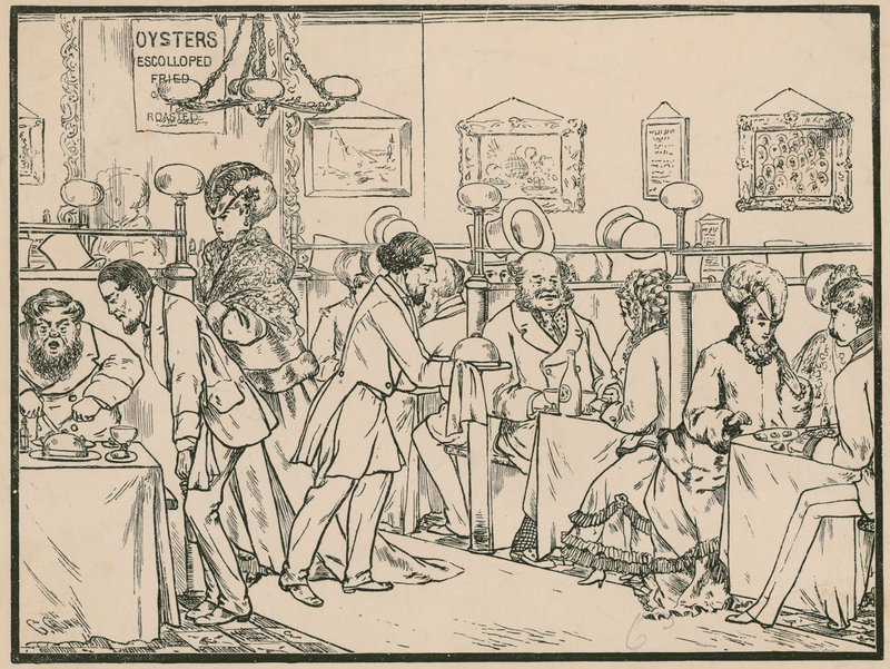Scène de restaurant sans titre - English School