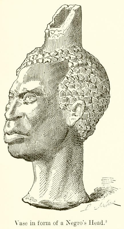 Vase en forme de tête de nègre (gravure) - English School