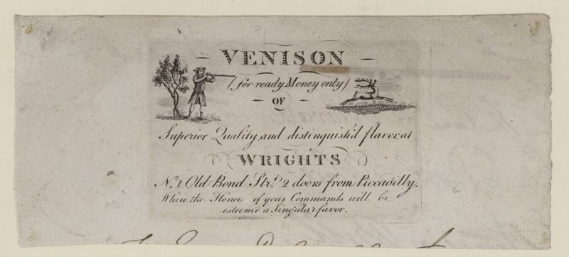Vendeur de venaison, Wrights - English School