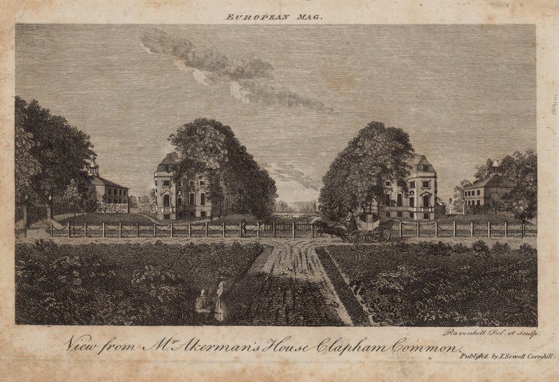 Vue depuis la maison de M. Ackerman, Clapham Common, Surrey - English School