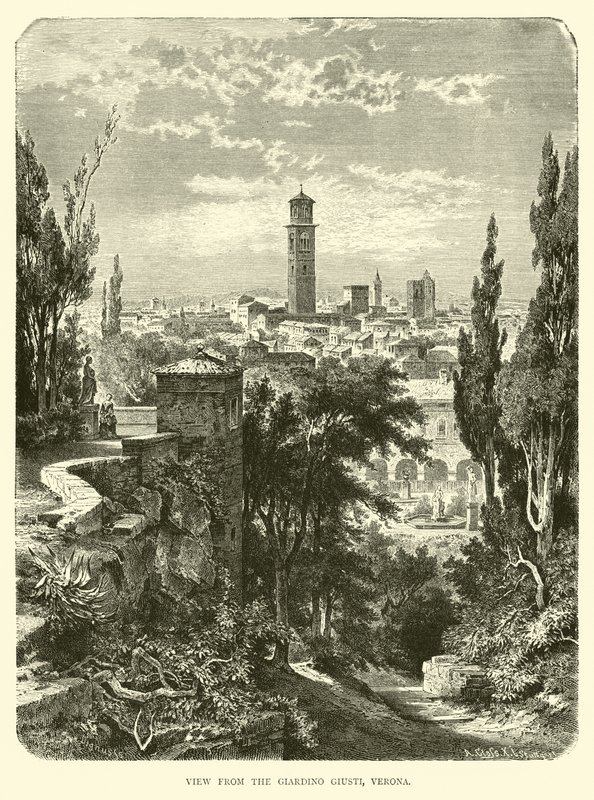 Vue depuis le Giardino Giusti, Vérone - English School