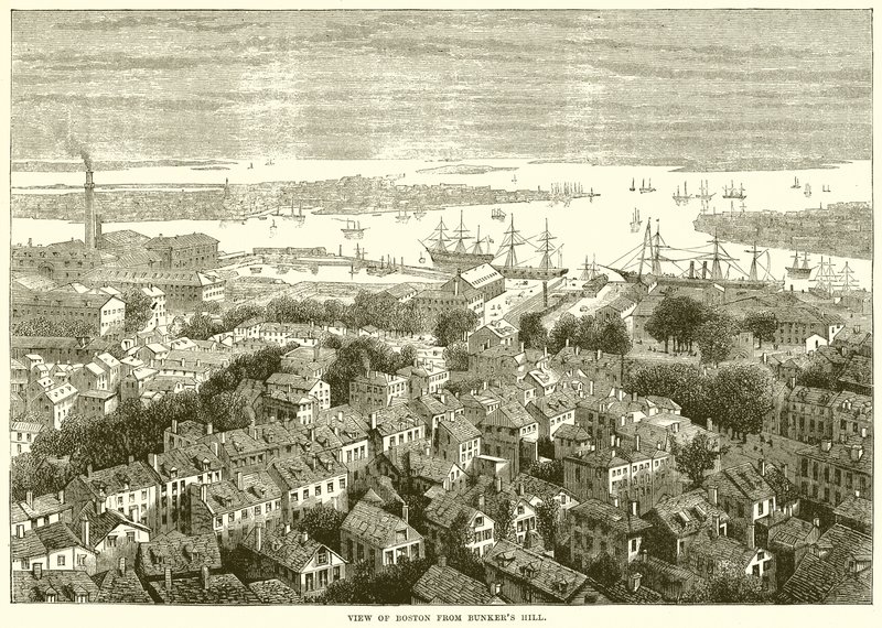 Vue de Boston depuis Bunkers Hill - English School