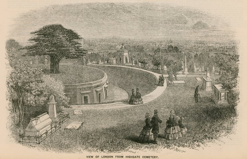 Vue de Londres depuis le cimetière de Highgate - English School