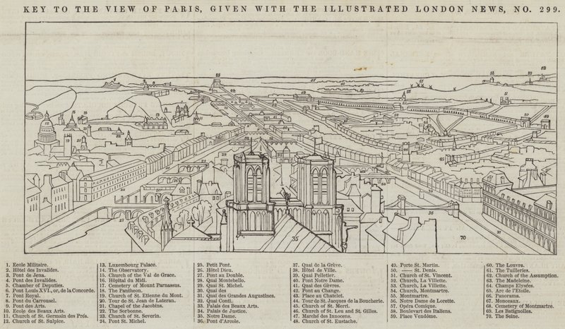 Vue de Paris, donnée avec The Illustrated London News (gravure) - English School